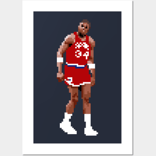 Charles Barkley Sixers Pixel Posters and Art